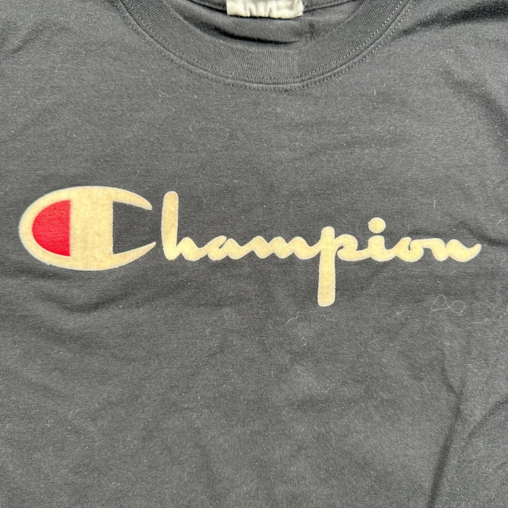Champion T Shirt Mens S Black Script Logo Short Sleeve Graphic Tee‎ - Picture 3 of 7
